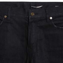 Pre Owned Saint Laurent Paris Black Distressed Denim Skinny Jeans M