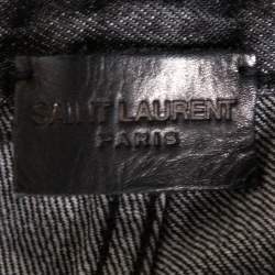 Saint Laurent Paris Charcoal Grey Medium Wash Denim Raw Edge Jeans M 