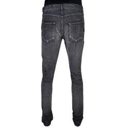 Saint Laurent Paris Charcoal Grey Medium Wash Denim Raw Edge Jeans M 