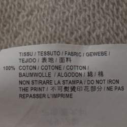 Pre Owned Saint Laurent Paris Washed Out Ecru Distressed Knit Animalier Signature Print Hoodie L