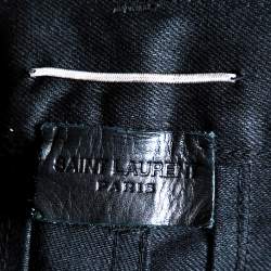 Pre Owned Saint Laurent Paris Black Denim Distressed D02 Skinny Jeans M