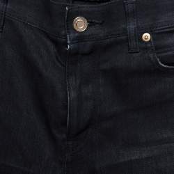 Pre Owned Saint Laurent Paris Black Denim Distressed D02 Skinny Jeans M