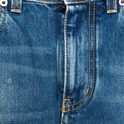 Pre Owned بنطلون جينز سكيني سان لوران باريس دينم نمط باهت مقاس صغير (سمول)