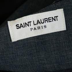 مملوكة مسبقًا Saint Laurent Paris Blue Dark Wash Denim Button Front Shirt M