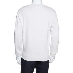 Saint Laurent Paris Ecru Robot Aged Print Distressed Sweatshirt S