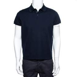 مملوكة مسبقًا تي شيرت بولو سان  لوران باريس بيك قطن كحلي M