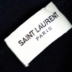 مملوكة مسبقًا تي شيرت بولو سان لوران باريس بيك قطن كحلي M