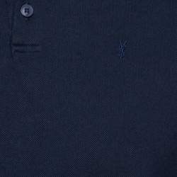 مملوكة مسبقًا تي شيرت بولو سان لوران باريس بيك قطن كحلي M