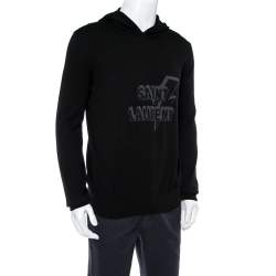 Saint Laurent Paris Black Lightning Bolt Hooded Jumper XL Saint Laurent Paris TLC