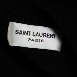 Saint Laurent Paris Black Lightning Bolt Hooded Jumper XL