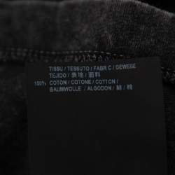 مملوكة مسبقًا Saint Laurent Paris Black Y Printed Cotton Washed Out Effect T Shirt L