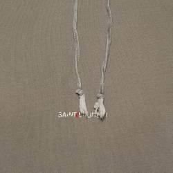 Saint Laurent Paris Khaki Cotton Distressed Washed Out Effect Hoodie M