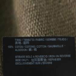 Saint Laurent Paris Khaki Cotton Distressed Washed Out Effect Hoodie M