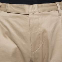 مملوكة مسبقًا بنطلون سان لور ان باريس ساق مستقيمة قطن بيج مقاس متوسط