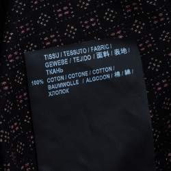 Saint Laurent Paris Black Micro Geometric Printed Cotton Button Front Shirt XL