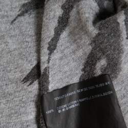 Pre Owned Saint Laurent Paris Grey Tiger Printed Cotton Crewneck T-Shirt M