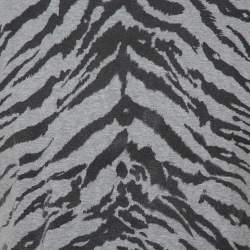 Pre Owned Saint Laurent Paris Grey Tiger Printed Cotton Crewneck T-Shirt M