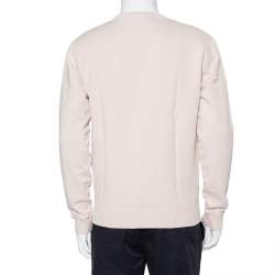 Pre Owned Saint Laurent Paris Beige Cotton Archive Logo Printed Sweatshirt M
