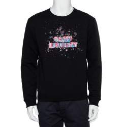 chanel patch oversized crewneck sweatshirt