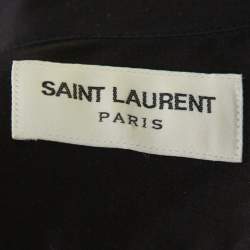 Pre Owned Saint Laurent Paris Black Silk Satin Button Front Shirt S