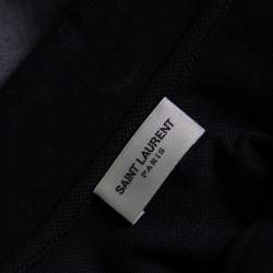 مملوكة مسبقًا Saint Laurent Paris Black Cotton Pique Stripe Trim Polo T-Shirt L