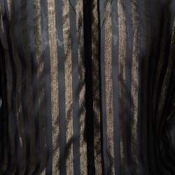 Saint Laurent Paris Black Lurex Striped Silk Button Front Sheer Shirt S