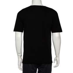Pre Owned Saint Laurent Paris Black No Smoking Printed Cotton Crewneck T-Shirt XS