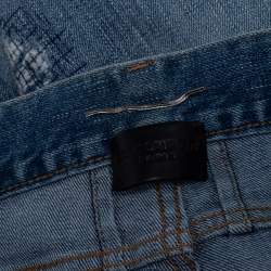 Saint Laurent Paris Blue Washed Out Denim Distressed Jeans S