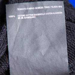 Saint Laurent Black Knit Zip Detail Crewneck Sweater M