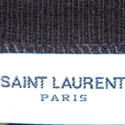 Saint Laurent Black Knit Zip Detail Crewneck Sweater M