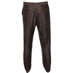 Pre Owned Yves Saint Laurent Vintage Brown Wool Straight Leg Pants XL