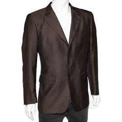 Yves Saint Laurent Vintage Brown Button Front Blazer XL