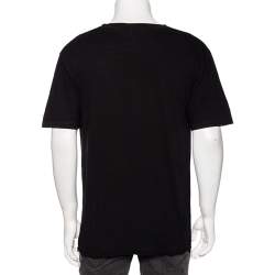 مملوكة مسبقًا Saint Laurent Black Quit Smoking Printed Cotton Roundneck T-Shirt S