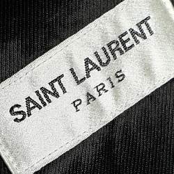 Saint Laurent Paris Black Studded Leather Biker Jacket M 
