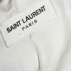 Saint Laurent Cream Wool and Mohair Button Front Blazer M