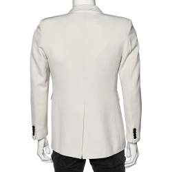Saint Laurent Cream Wool and Mohair Button Front Blazer M