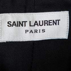 Saint Laurent Navy Blue Striped Wool Single Breasted Suit M