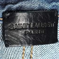 مملوكة مسبقًا Saint Laurent Blue Distressed Denim Slim Fit Jeans M