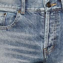 مملوكة مسبقًا Saint Laurent Blue Distressed Denim Slim Fit Jeans M