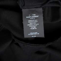Pre Owned تي شيرت سان لوران قطن أسود بحواف ممزقة مقاس متوسط - ميديوم