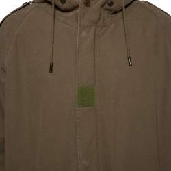 Saint Laurent Olive Green Cotton Hooded Parka Jacket M