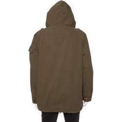 Saint Laurent Olive Green Cotton Hooded Parka Jacket M
