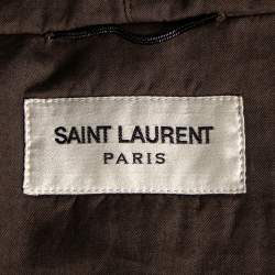 Saint Laurent Olive Green Cotton Hooded Parka Jacket M