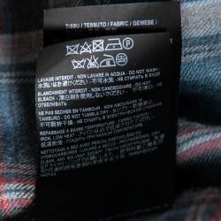 Saint Laurent Blue Checkered Cotton Button Front Shirt M