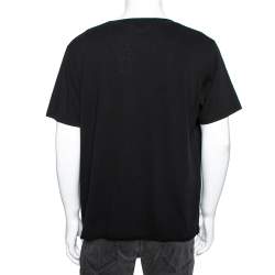 Saint Laurent Black Signature Logo Printed T-Shirt L