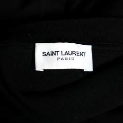 Saint Laurent Black Signature Logo Printed T-Shirt L