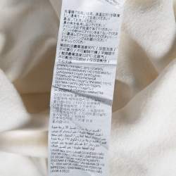 Pre Owned تي شيرت سان لوران قطن كريمي بطبعة YSL برقبة مستديرة وأكمام قصيرة مقاس صغير - سمول