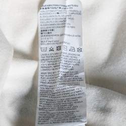 Pre Owned تي شيرت سان لوران قطن كريمي بطبعة YSL برقبة مستديرة وأكمام قصيرة مقاس صغير - سمول