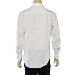 Yves Saint Laurent White Linen Button Front Shirt S