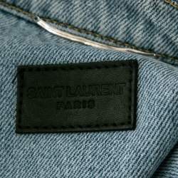Saint Laurent Blue Denim Front Pocket Long Sleeve Jacket XS